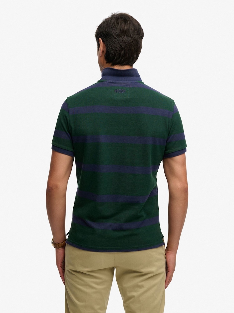 Superdry Blue Crest Stripe Polo - Image 2 of 7