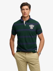 Superdry Blue Crest Stripe Polo - Image 3 of 7