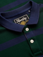 Superdry Blue Crest Stripe Polo - Image 6 of 7