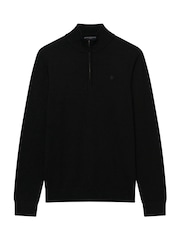 Superdry Black Essential Lambswool Blend 1/2 Zip Jumper - Image 6 of 7