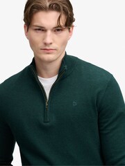 Superdry Green Essential Lambswool Blend 1/2 Zip Jumper - Image 5 of 7