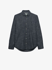 Superdry Blue Essentials Chambray Long sleeve Shirt - Image 1 of 2