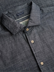 Superdry Blue Essentials Chambray Long sleeve Shirt - Image 2 of 2
