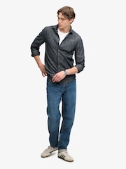 Blau - Superdry Essentials langärmliges Chambray-Hemd - Bild 3 von 7