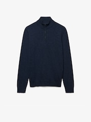 Superdry Blue Essential Lambswool Blend 1/2 Zip Jumper - Image 6 of 7