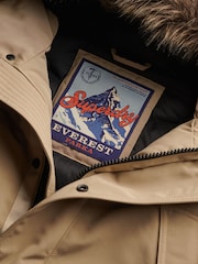 Superdry Cream Everest Faux Fur Parka Jacket - Image 2 of 2