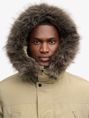 Superdry Cream Everest Faux Fur Parka Jacket - Image 5 of 8