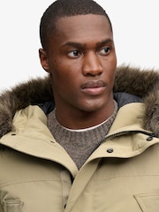 Superdry Cream Everest Faux Fur Parka Jacket - Image 6 of 8