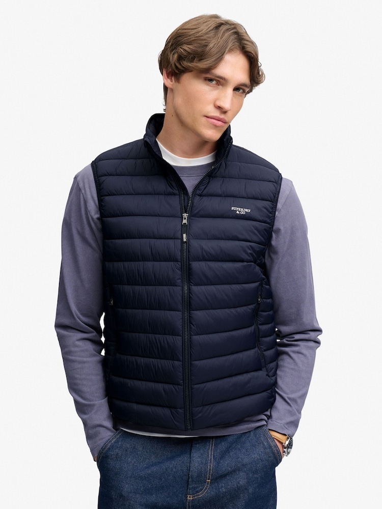 Superdry Blue Fuji Lite Padded Gilet - Image 1 of 5
