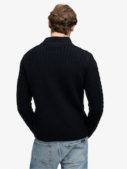 Superdry Blue Jacob Cable Half Zip Knit Jumper - Image 4 of 7
