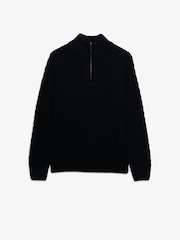Superdry Blue Jacob Cable Half Zip Knit Jumper - Image 6 of 7