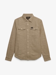 بني - قميص بتصميم هيرينغبون مستوحى من ملابس العمل من Superdry - Image 6 of 7