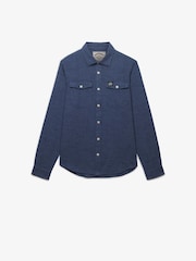 أزرق - قميص بتصميم هيرينغبون مستوحى من ملابس العمل من Superdry - Image 8 of 8