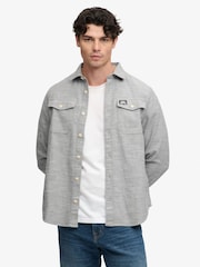 Pilka - „Superdry“ „Hellbone“ stiliaus darbo marškinėliai - 1 paveikslėlis iš 5