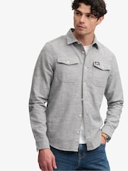 Pilka - „Superdry“ „Hellbone“ stiliaus darbo marškinėliai - 4 paveikslėlis iš 5