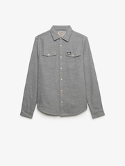رمادي - قميص بتصميم هيرينغبون مستوحى من ملابس العمل من Superdry - Image 6 of 7