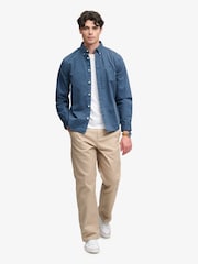 Plavo - Superdry Garment Dyed košulja dugih rukava - Slika 3 od 5