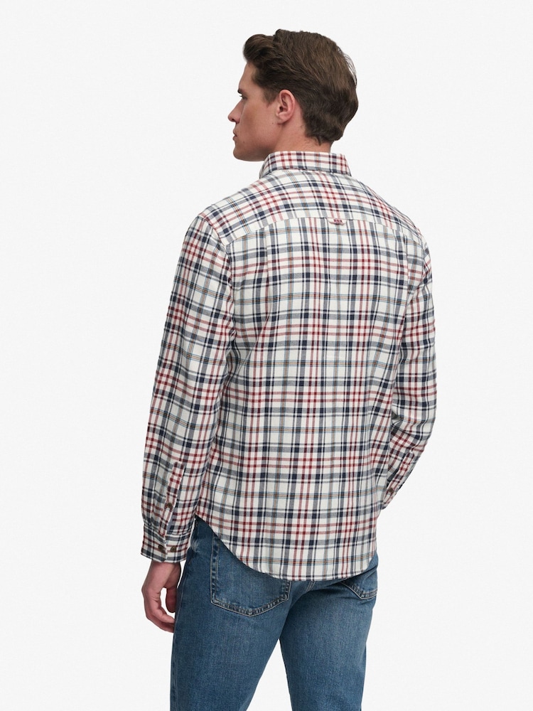 Superdry White/Red Long Sleeve Cotton Lumberjack Shirt - Image 2 of 8 Superdry White/Red Long Sleeve Cotton Lumberjack Shirt - Image 2 of 8