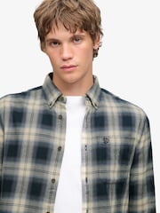 أزرق/أصفر - قميص قطن بكم طويل Lumberjack من Superdry - صورة 6 من 8