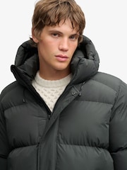 Superdry Green Hooded Sports Puffer Coat - Image 5 of 8