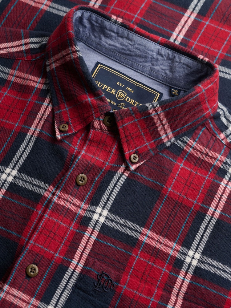 Superdry Red/Blue Long Sleeve Cotton Lumberjack Shirt - Image 8 of 8 Superdry Red/Blue Long Sleeve Cotton Lumberjack Shirt - Image 8 of 8