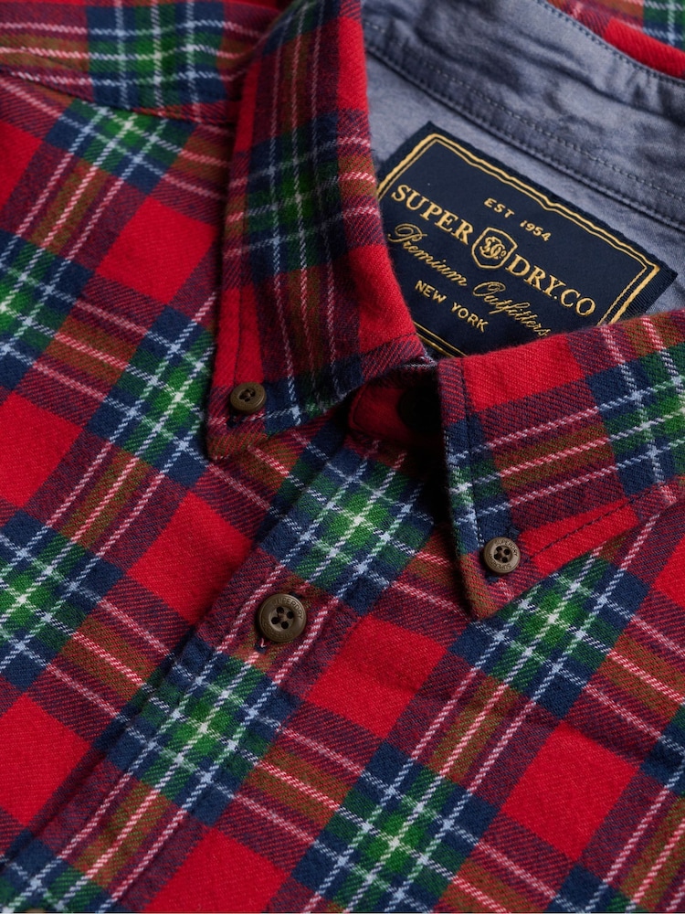 أحمر - قميص قطن بكم طويل Lumberjack من Superdry - صورة 7 من 7