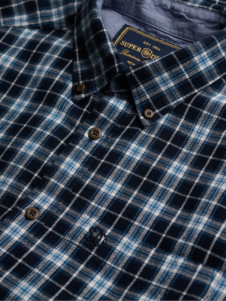 أزرق - قميص قطن بكم طويل Lumberjack من Superdry - صورة 7 من 7