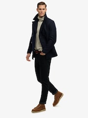 Superdry Blue Merchant Wool Blend Pea Coat - Image 5 of 8