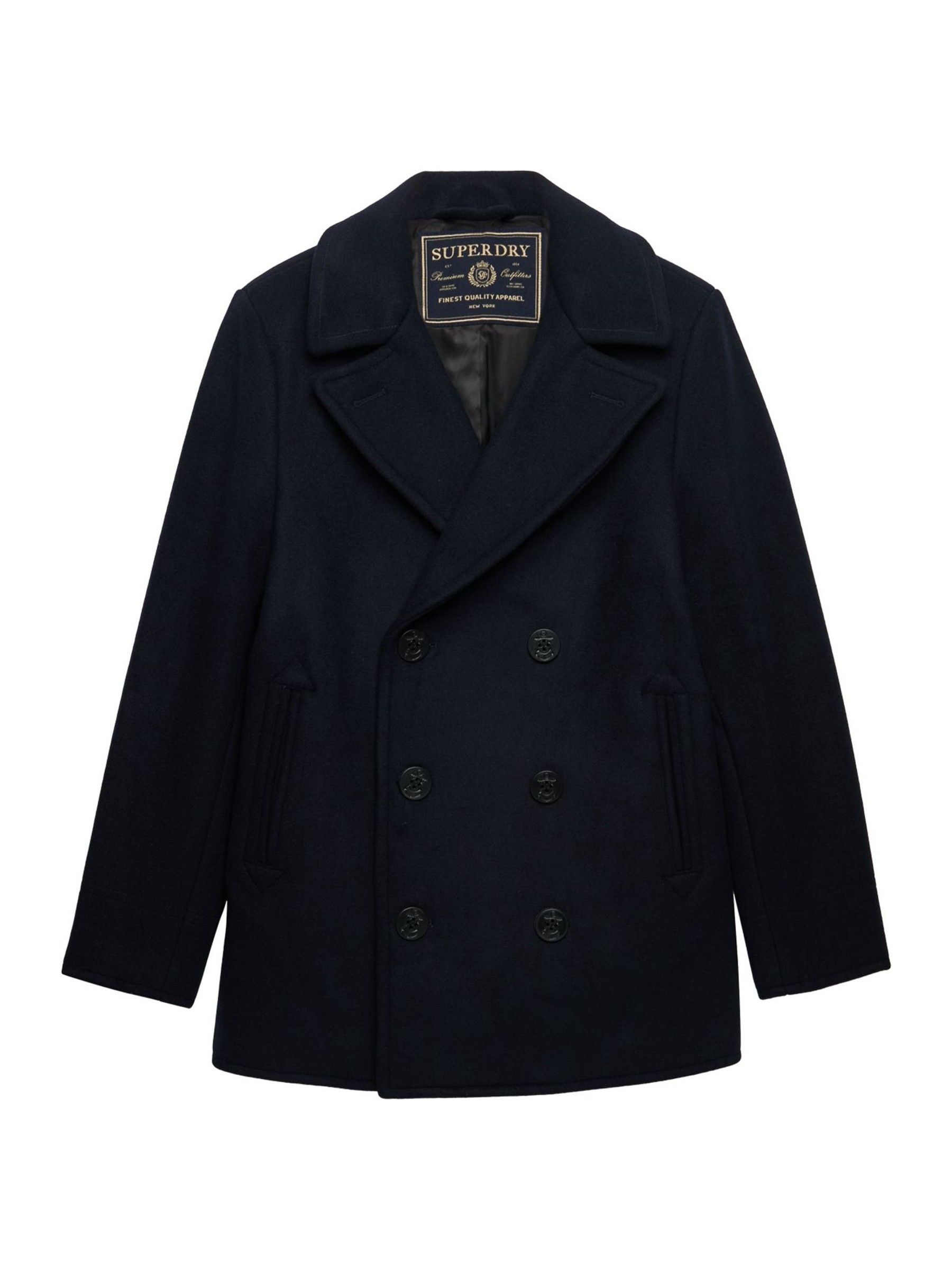 Buy Superdry Blue Merchant Wool Blend Pea Coat from Next USA