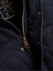 Zils - Superdry Premium kapuces auklas dīvā jaka - Attēls 2 no 2