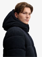 Superdry Blue Premium Hood Cord Puffer Jacket - Image 3 of 8