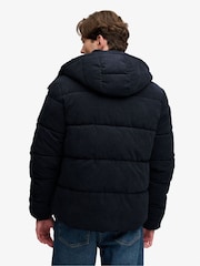 Superdry Blue Premium Hood Cord Puffer Jacket - Image 4 of 8