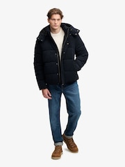 Superdry Blue Premium Hood Cord Puffer Jacket - Image 5 of 8