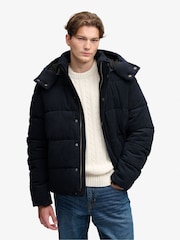 Superdry Blue Premium Hood Cord Puffer Jacket - Image 6 of 8