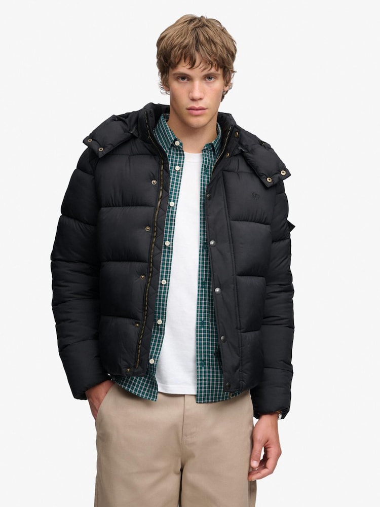 Superdry Black Premium Ripstop Puffer Jacket - Image 1 of 7