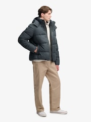 Superdry Blue Premium Hood Check Puffer Jacket - Image 4 of 8