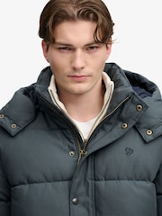 Superdry Blue Premium Hood Check Puffer Jacket - Image 5 of 8