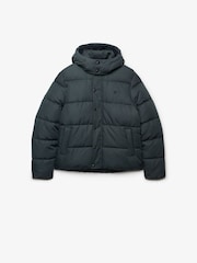 Superdry Blue Premium Hood Check Puffer Jacket - Image 7 of 8