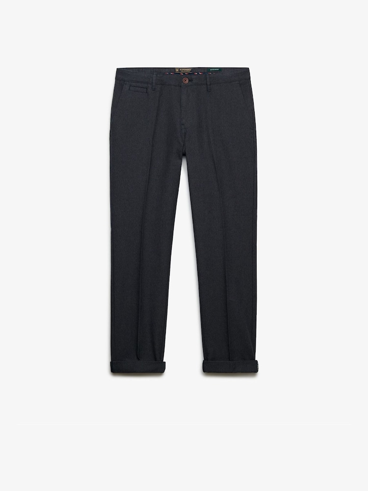 Tumši pelēks - Superdry Premium Textured Regular chino bikses - Attēls 6 no 6