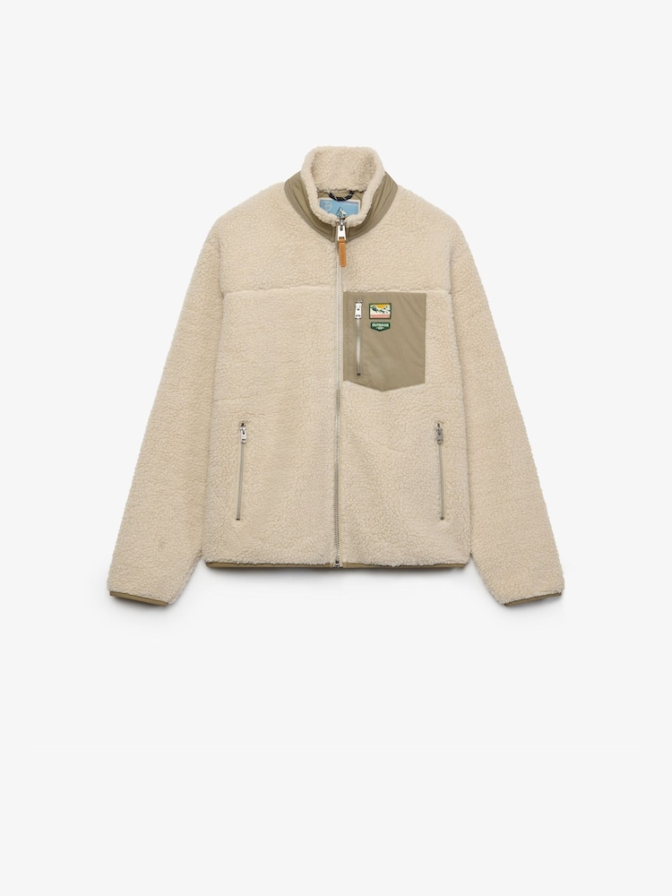 Superdry Cream Mountain Full Zip Fleece - Image 1 of 2 Superdry Cream Mountain Full Zip Fleece - Image 1 of 2