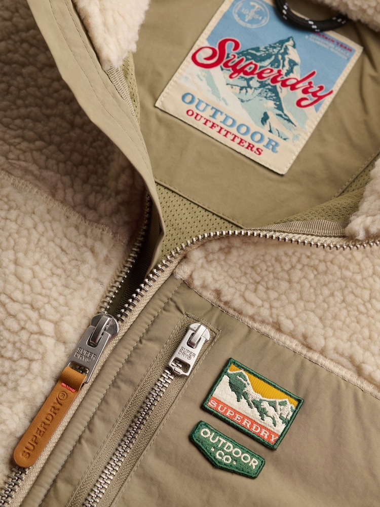 Superdry Cream Mountain Full Zip Fleece - Image 2 of 2 Superdry Cream Mountain Full Zip Fleece - Image 2 of 2