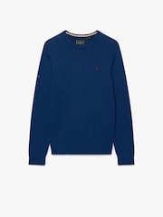 أزرق كوبالت - كنزة Prep Essential قطنية بنصف سحاب من Superdry - صورة 1 من 1