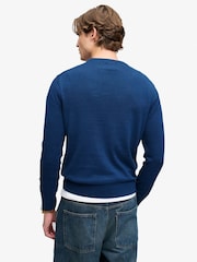 Bleu cobalt - Pull Superdry Prep Essential en coton à demi-glissière - Image 2 de 6