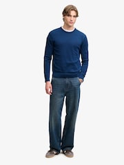 Bleu cobalt - Pull Superdry Prep Essential en coton à demi-glissière - Image 3 de 6