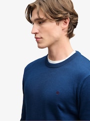 Bleu cobalt - Pull Superdry Prep Essential en coton à demi-glissière - Image 4 de 6