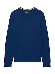 Bleu cobalt - Pull Superdry Prep Essential en coton à demi-glissière - Image 6 de 6