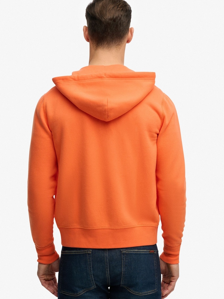 Superdry Orange Monogram Embroidered Zip Hoodie - Image 2 of 6