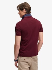 Superdry Red Pique Monogram Polo Shirt - Image 2 of 7