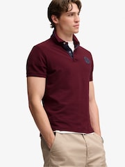 Superdry Red Pique Monogram Polo Shirt - Image 4 of 7