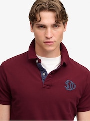 Superdry Red Pique Monogram Polo Shirt - Image 5 of 7